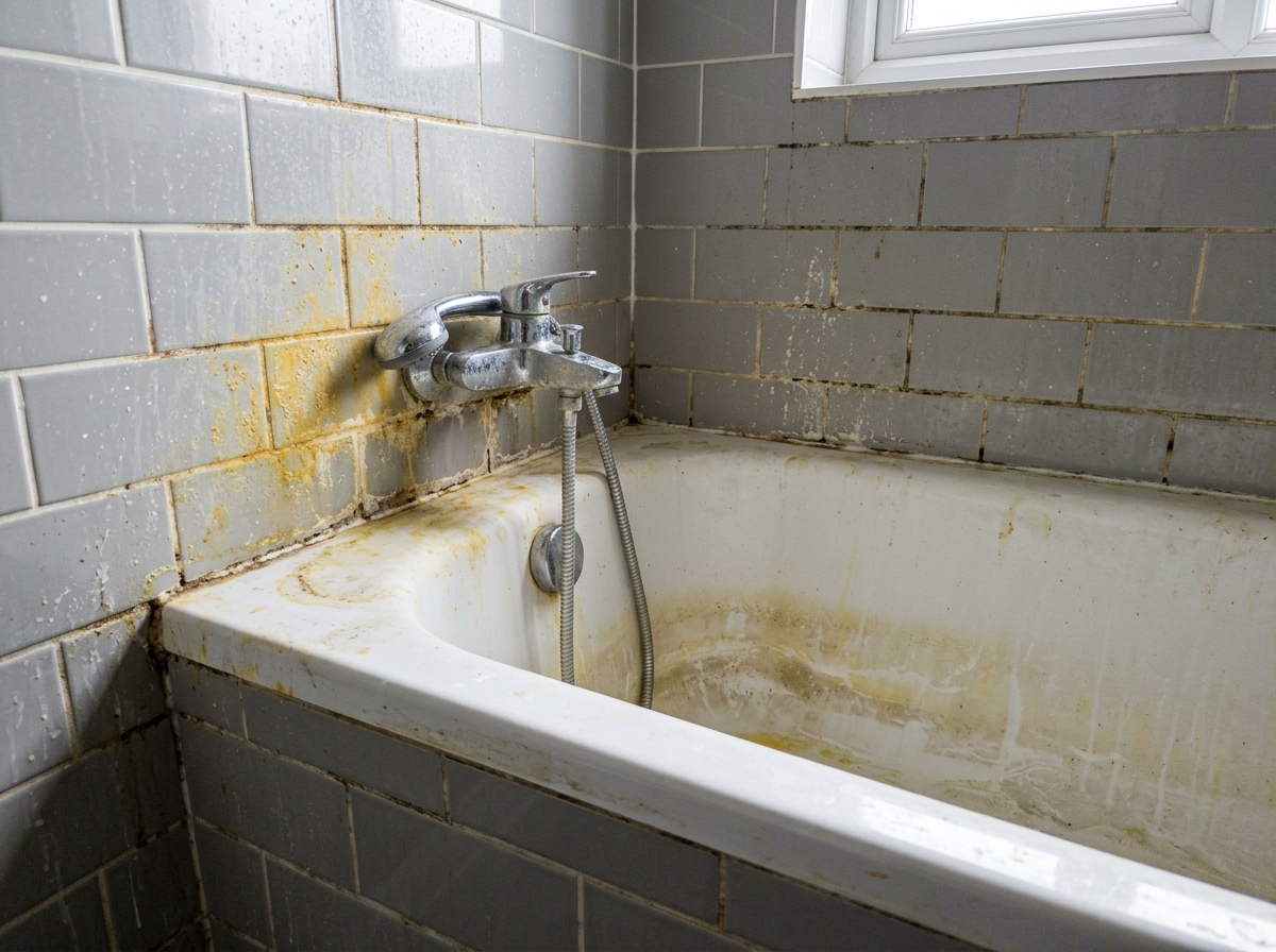 Bathroom tile & grout restoration — before and after — before
