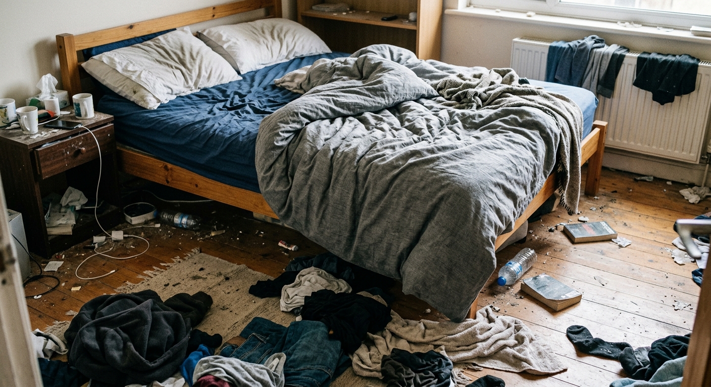 Airbnb bedroom turnover & hotel bed dressing — before and after — before